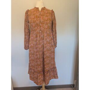 Prairie Long-Sleeve Tiered Boho Midi Dress By Universal Thread Cottagecore